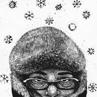 snow self-portrait