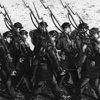 union soldiers marching